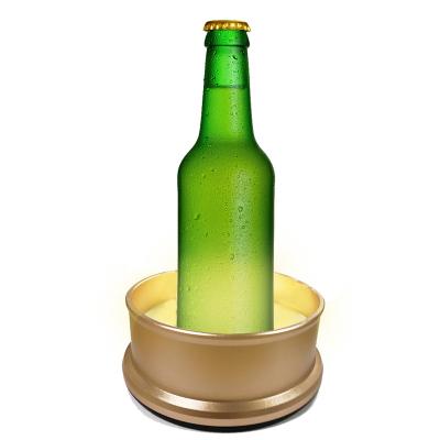 China Eco - Friendly High End Led Sleeping Light Bottle Coaster For Beer Bar for sale