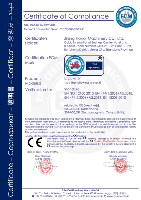 CE - Jining Honor Machinery Co., Ltd.