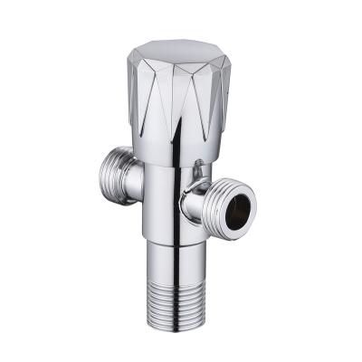 China Stainless Steel Hot and Cold Angle Cock Valve Flow Control Dual Outlet Modern Angle Valve for Bathroom Toilet for sale