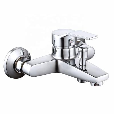 China Without Slide Bar China Supplier Hot Cold Zinc Shower Water Mixer Wall Mounted Bath Faucet for sale