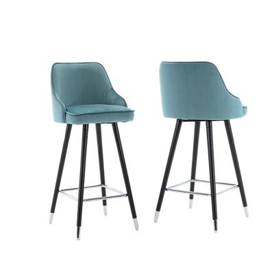 China 360 Degree Rotating OEM ODM Modern Design Velvet Bar Chair Comfortable Bar Stool for sale