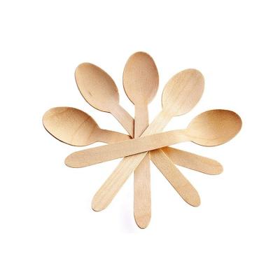 China Custom Disposable Biodegradable Wooden Spoon Disposable Logo Ice Cream Spoon for sale