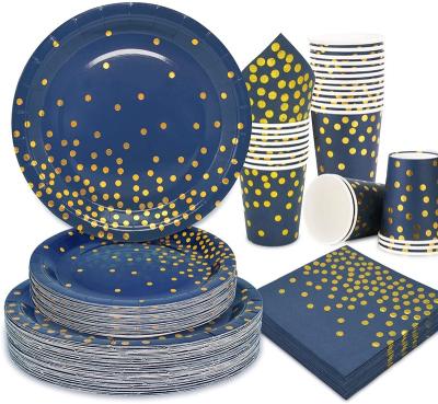 China Eco-Friendly Disposable Birthday Party Themed Dinnerware Set Custom Printed Soup Plates Napkin Party Set Party Supplies for sale