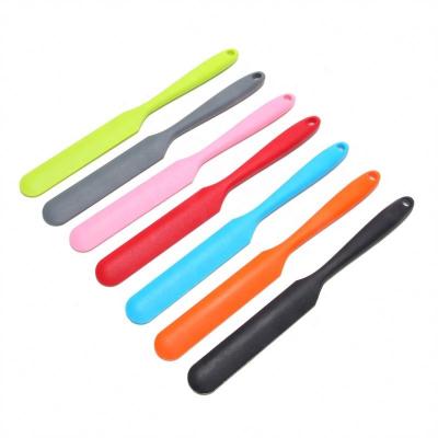 China Hot Viable Silicone Spatula Stirring Cream Food Grade Silicone Butter Spatula Baking Small Kitchen Long Spatula for sale