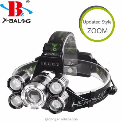 China BAILONG5000T Camping Zoomable 5 Light 4 Modes 6000 Lumen LED Rechargeable Headlamp, 18650 Headlamp Flashlights, High Power Waterproof Hea for sale