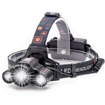 China Bailong Camping Rechargeable Headlamp With 3 Head LED T6 XPE Head Lights18650 Lithium Battery Lamps for sale