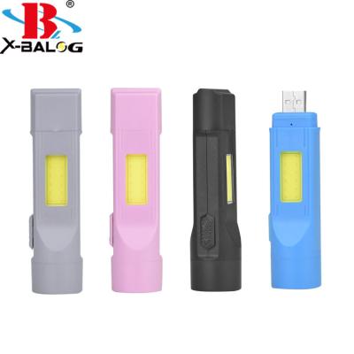 China USB rechargeable daily lithing flashlight with side COB torch for sale