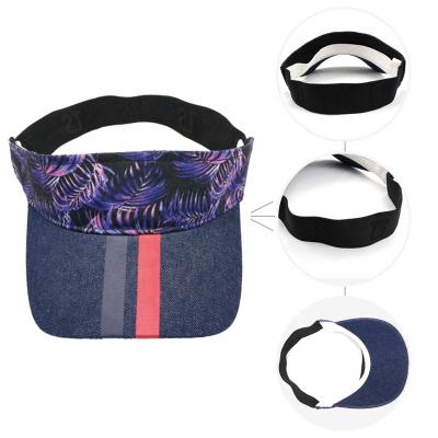 China Custom Image Transfer Printed Beach Healthy Cloth Closed Strap Sun Visor Hat With Man And Women for sale