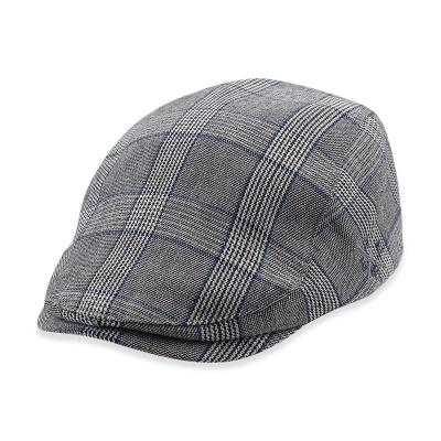 China Custom Plaid Striped Ivy Hat Cap Curve Bill News Berry Hat Spring Summer Fashion for sale