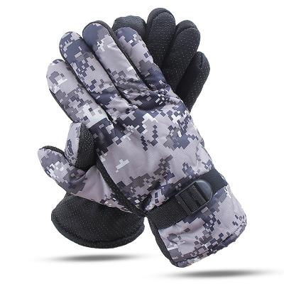 China Neutral/Both Men's and Women's Autumn and Winter Adult Outdoor Riding Padded Gloves Men's Camouflage Fashion Plus Velvet Antifreeze PU Non-Slip Gloves for sale