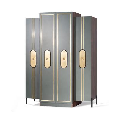 China Walldrope Wardrobe Bedroom Furniture Dark Green Adjustable Closet 4 Door Wooden Wardrobe & Price (Others) for sale