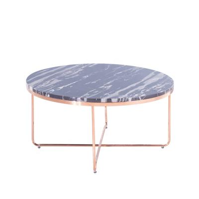 China New Modern Design Marble Top Center Table For Living Room Round China Black Marble Top Coffee Table for sale