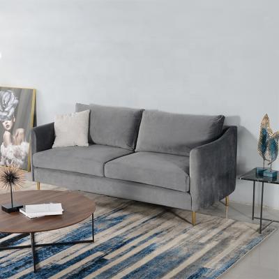 China Hot Sale Modern Designs Home Sectional Fabric Gray Furniture Living Room Sofa Removable Cover and Loveseat Set for sale