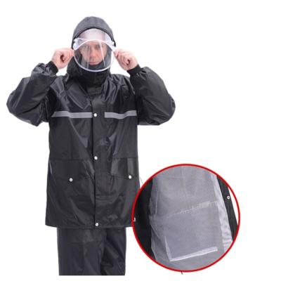 China 3D Three Dimensional Cut Quality Assurance Durable Waterproof Breathable Plus Size Black Rain Coat for sale