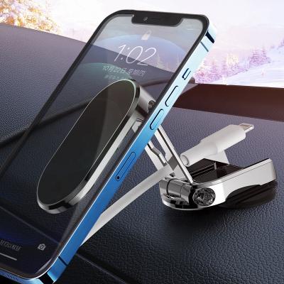 China Adjustable 360 Degree Rotatable Car Magnetic Folding Phone Holder Mount Adjustable Stand for Car Dashboard and Windshield for sale