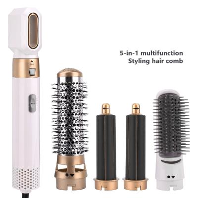 China Rv 5 in 1 Portable Dual Function Automatic Hair Straightener Fluffy Curly Hair Curler for sale