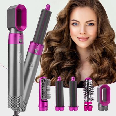 China Rv 5 in 1 Hot Air Comb Hair Straightener Straightener Automatic Dual Function Curling Iron For Large Curly Hair for sale