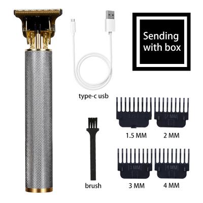 China Stainless Steel Cordless Rechargeable Men's Hair Trimmer Professional Beauty Aluminum Alloy Hair Clipper for sale