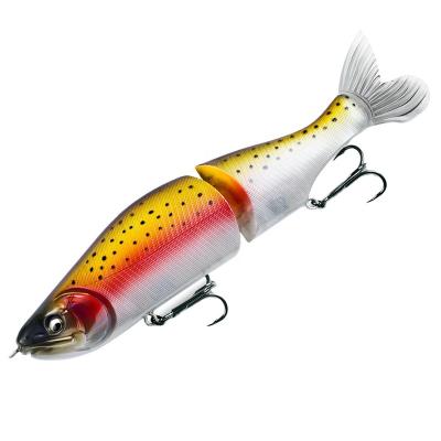 China Bearking 185mm 64g 2.25oz Jointed Minnow Wobblers ABS Body with Soft Tail for Pike and Bass Fishing Lures M185 for sale