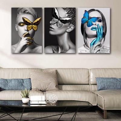 China Waterproof+ECO-Friendly Fashion Women Wall Art Modern Canvas Wall Decor Print For Home Wall Decoration for sale