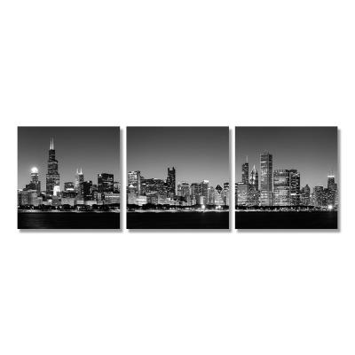 China Waterproof + Eco - Friendly Three Combine Wall Home Decoration Painting Modern Urban Painting 30*30 for sale