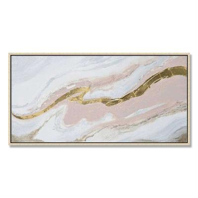 China Waterproof+ECO-Friendly Abstract Art Painting Golden Waterfall Home Decoration Painting With Frame for sale