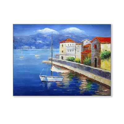 China Modern Mediterranean Style Canvas Hand Painted Oil Painting For Hotel Office Wall Home Decor for sale