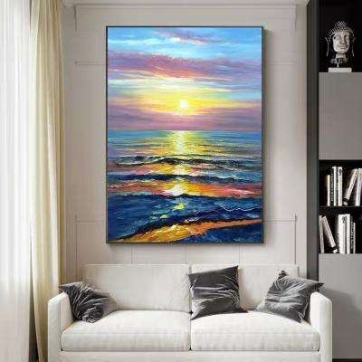 China Environmental Modern Abstract Wall Art Canvas Materials Seascape Painting Oil Painting For Living Room for sale