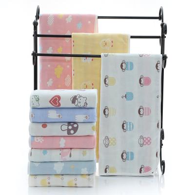 China Anti-pilling 6 Layers Gauze Cotton Baby Towel Newborn Muslin Towel Wrap Infant Bedding Cover Thick Baby Receiving Blankets for sale