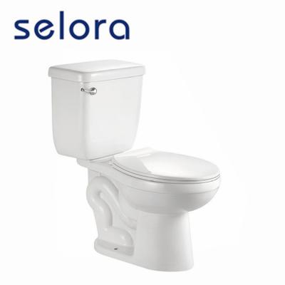 China Modern Double-Flow WC Bathroom Decorated Siphonic Two Piece Toilet Bowl Toilet for sale