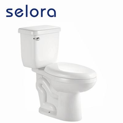 China Porcelain Double-Flow Ceramic Bathroom Toilet Sanitary Two Piece Siphonic Slave for sale