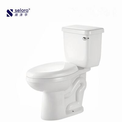 China Double-Flow South American Style Sanitary Ware Flushing 2 Piece Ideal Standard Siphonic Toilet For Bathroom for sale