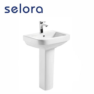 China Western Style Easy Clean Hot Selling Classic Floor Standing Two Piece Pedestal Lab Wash Basin For Sale for sale