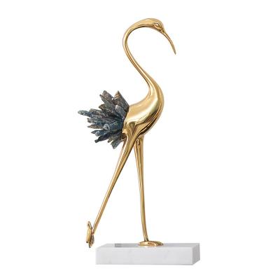 China Artistic made in China style of wine brass luxury stand art ornament swans garden table decor for sale