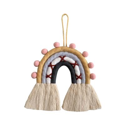 China Art Decor Nordic Rainbow Macrame Wall Hanging Decor with Tassel for sale