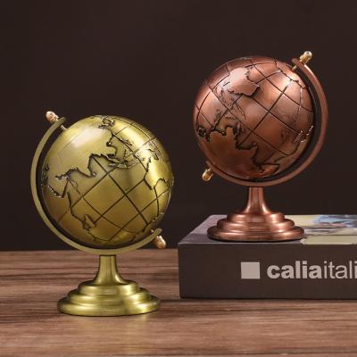 China Tik Tok Hot Selling Office Decoration Contemporary Metal Earth Art Room Decor Zinc Alloy Rotating Globe for sale