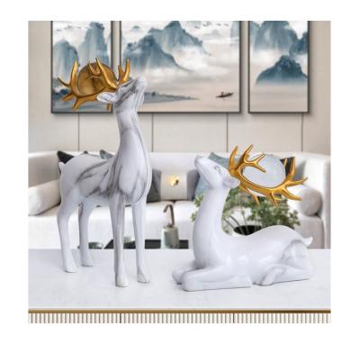 China Modern Home Accessories Decoration Gold Deer Living Room China Table Home Decor for sale