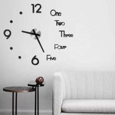 China Antique Style 3d Diy Wall Clock Watches Hours Diy Decorations Home For Living Room Bedroom for sale