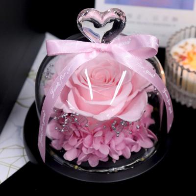 China Hot Sales New Valentines Day Gifts Home Decor/Gift High Quality Eternal Rose Preserved Glass Roses Flowers for sale