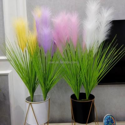 China High-Grade Dry Reed Fake Flower Real Ribbon Romantic Satin Reed Tall Window Living Room Bedroom Table Wedding for sale