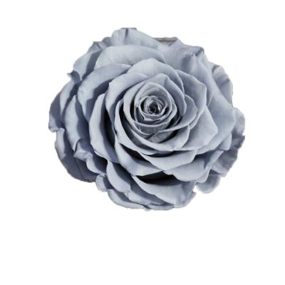 China Docorative handcraft factory customized gift DIY preserved rose flower head 9-10cm real touch decorative rose for home wedding decorative for sale