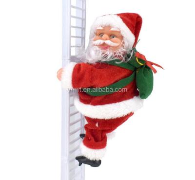 China Entertainment Novelty Cartoon Figure Plush Toy Kids Electric Christmas Gifts Ladder Climbing Santa for sale