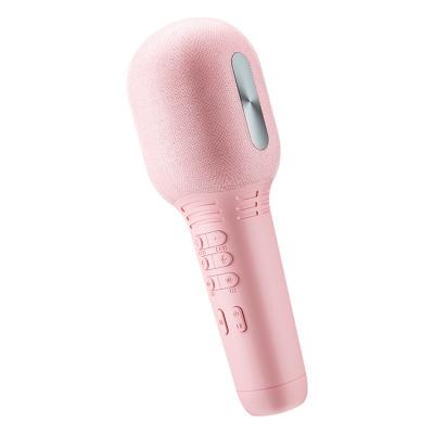 China Voice Speaker Mic Voice Changing Wireless BT Handheld Condenser Microphone Microphone For Karaoke Pink for sale