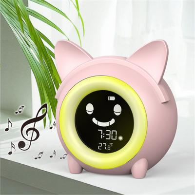 China Antique Style Cartoon LED Night Lamp Wake Up Children Nap Clock Sleep Trainer Girls Boys Children Alarm Clock With Temperature for sale