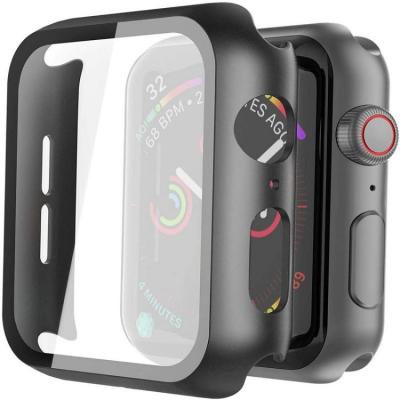 China 38mm 42mm 40mm Adjustable Hard PC Case 42mm with Tempered Glass Screen Protector Compatible with Apple Watch Series 6 SE Series 5 Series 4 40mm Clear for sale