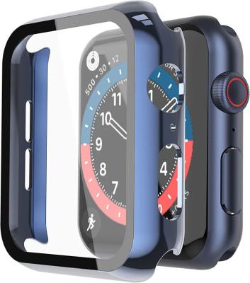 China 38mm 42mm 40mm Adjustable 42mm Hard PC Case With Tempered Glass Screen Protector For Apple Watch SE Series 6/5/4 44mm for sale