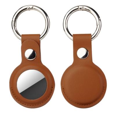 China Waterproof For Apple AirTag Key Chain Leather Case Airtags PU Hanging Cover Device Anti-lost for sale