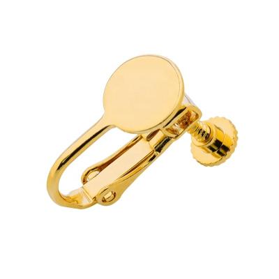 China Fashionable Gold Plated Clip Earring Converter Adjustable 8mm Earring Findings for sale