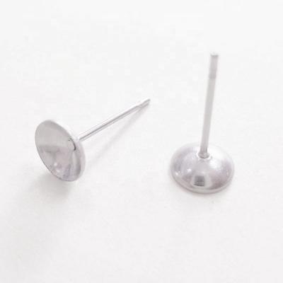 China Wholesale Factory Earring Findings 304 Stainless Steel Earring Mail CLASSIC With Cup Jewelry Accessories for sale