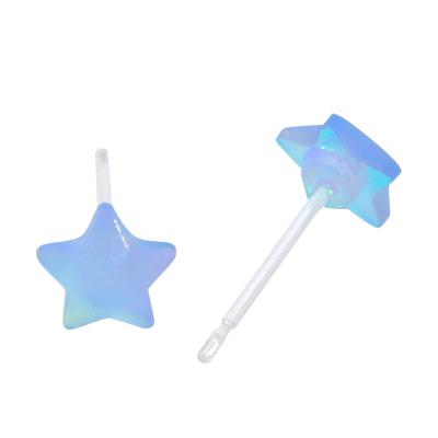 China Girl's CLASSIC Sweet Small Stud Earrings For Women Resin Matte Ear Cuts Candy Star Pentagon Earrings for sale